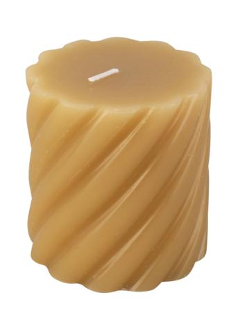 Pillar Candle Swirl Small 37H Home Decoration Candles Block Candles Ruskea Present Time