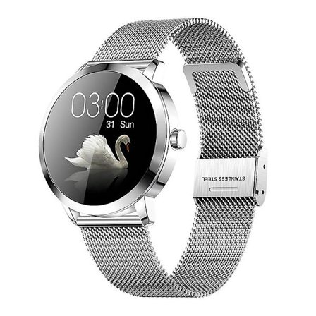 Q8h Smart Watch Hjärtfrekvensövervakning Blodtrycksinformation Push Sportklocka för kvinnor (Silver)