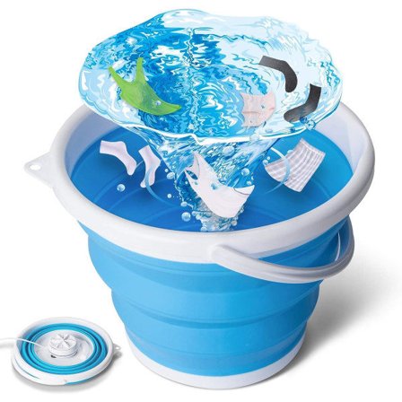 IC Bærbar Hinkbricka Foldbar Vaskemaskine med Blød Centrifugering