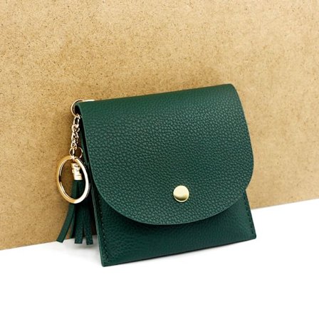 Vihreä minimalistinen naisten lompakko. Pieni naisten kolikkopussi P