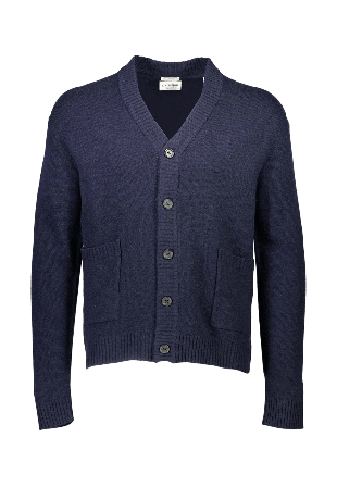 Lindbergh Lambswool button cardigan Knit Tröjor Herr Blå XXL