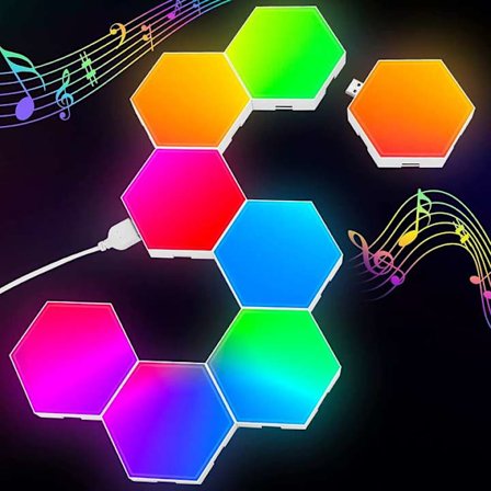 Hexagon LED-panel - 6 st RGB Smart LED-panellampor