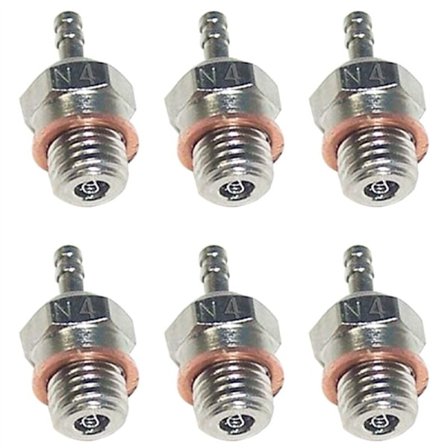 6X N4 Gløderør Tændrør til 70117 1/10 1/8 RC Truck Nitro Motor Dele