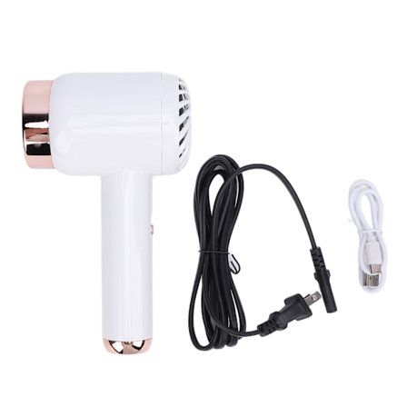 Trådløs ionisk hårføner, bærbar, stilig, varm og kald vind, hårføner for hjem og reise, hvit, trådløs hårføner, bærbar