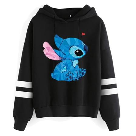 Estetisk Rolig Y2k jultröja Lilo Stitch Tecknad huvtröjor Dam Söt Stitch Anime Manga Hoody Kläder för kvinnor 59000 XL