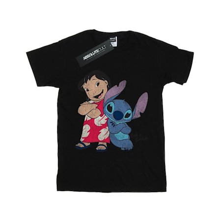 Lilo & Stitch flickor klassisk bomull T-shirt 7-8 år svart