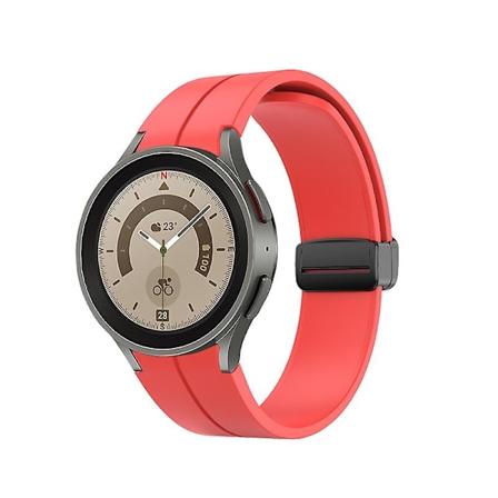 Magnetisk silikonrem for Samsung Galaxy Watch 5 Pro 45mm/4 Classic 44mm 40mm 46mm 42mm Armbåndsrem for Galaxy Watch5/4 Belte-WELLNGS Red B Galaxy 