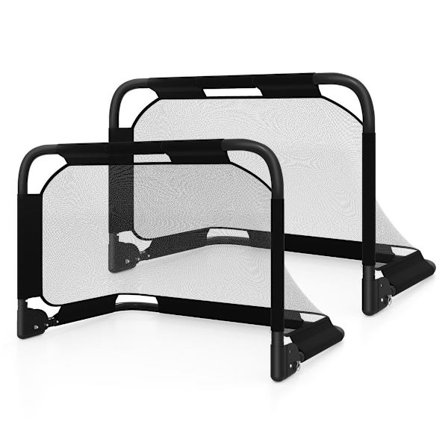 Taittuva pop-up jalkapallomaali maaliseinällä, musta