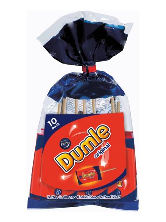 Dumle toffee lollipops coated with milk chocolate 0.1kg