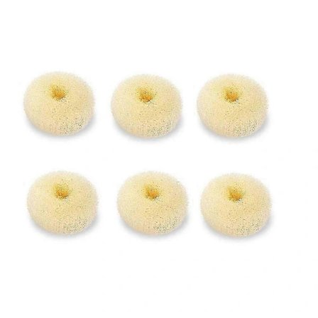 Ekstra liten hårknuteformer for barn, 6-pakning mini donut styler (Small 2", Off-White), Happy H