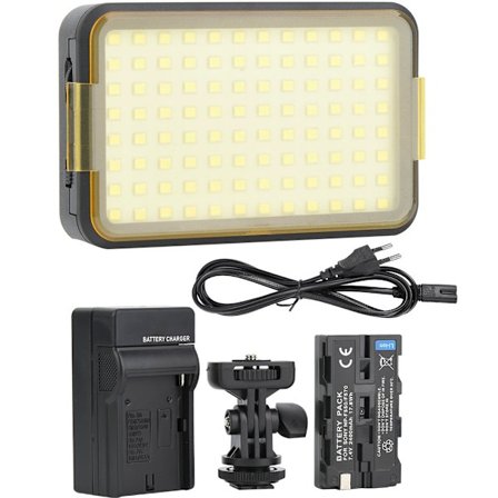 Plast 96LED 3200-6000K Kamera LED Video Ljus Set med Batteri och Laddare