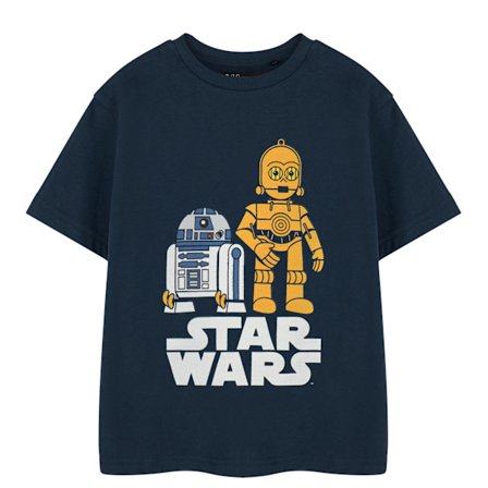 Star Wars Pojkar R2-D2 & C3PO Kortärmad T-shirt 7-8 År Marinblå