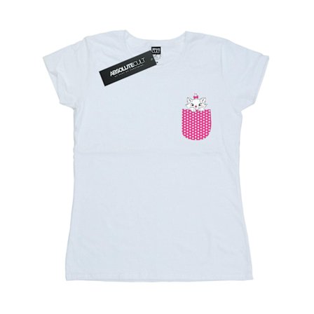 Disney Dam/Kvinnor Aristocats Marie Bröst Bomull T-shirt M Vit