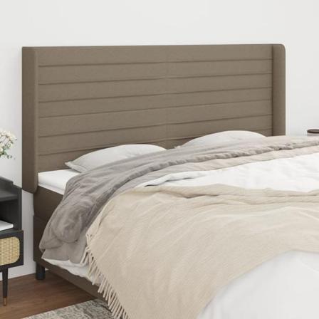 Vidaxl Huvudgavel Med Kanter Taupe 163x16x118/128 Cm Tyg Taupe