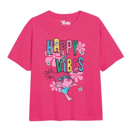 Trolls Girls Happy Vibes T-shirt 7-8 år Fuchsia