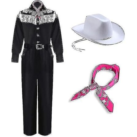 Jumpsuit Ken Cowboy Antrekk Skjerf Hatt Menn Kostyme L