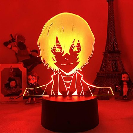 Veeki Hpqnl-bungo Stray Dogs Anime Led Yövalo Dazai Osamu Hahmo 3d Lamppu Makuuhuoneen Koriste Anime Ystäville Syntymäpäivälahjat Toimitus