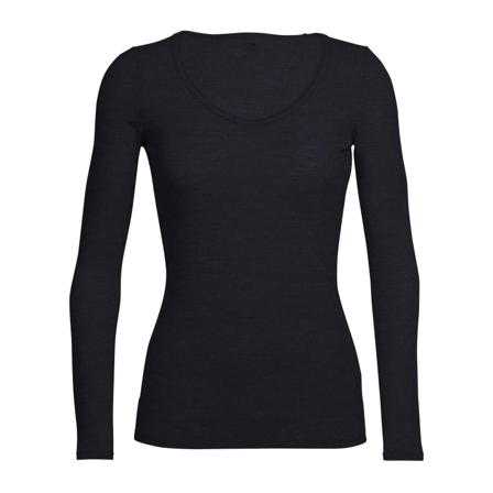 Icebreaker Women's Siren Longsleeve Sweetheart Women base layer tops Black L