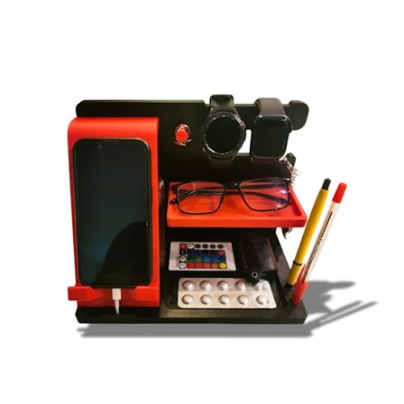 Tillbehörsarrangör för vardagliga skrivbord vid sängkanten