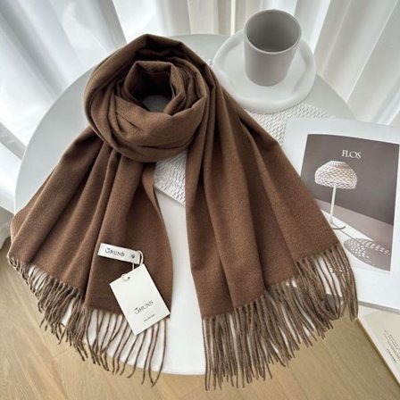 Enfärgad cashmere scarf sjal dam vinter exklusiv mångsidig 250g höst och vinter ny varm scarf