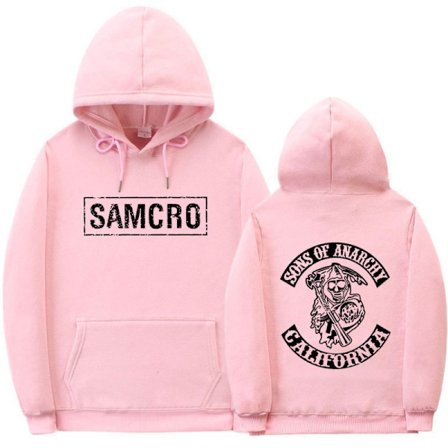 Sons Of Anarchy Samcro Hoodie Dobbeltsidig Trykk Hoodie Skjorte Topp Rosa