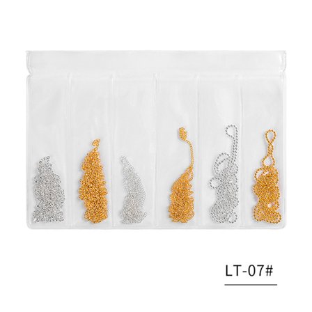 Farverige Neglekunst Dekoration Legering Kæde Kvaster Punk Stil DIY Manicure Kæde (07)