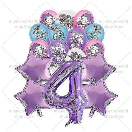 Kpop Demon Hunters Bursdagsselskap Sett – Duk, tallerkener, kopper, ballonger og kaketopp for barnebursdagsutstyr