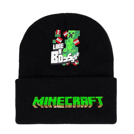 Minecraft Spilltrykt Beanie Strikket Lue Barn Gutter Jenter Unisex Trend Klassisk Vinter Ull Varm Skilue Vendbar Gave DB D