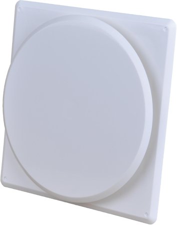 Flexit 02044 Tallriksventil vit, ram och karm 153 x 153 mm, Ventilation