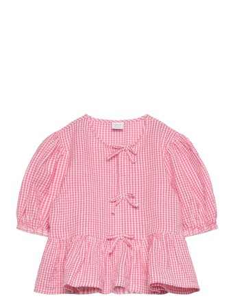 Blouse Tie Detail And Yd Check Pink Lindex