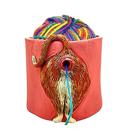 Cat Butt Garnskål Stickgarnskål Virkad 2 2 2