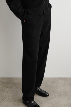 COS Women's Pantaloni Barrel In Maglia Di Lana in Nero