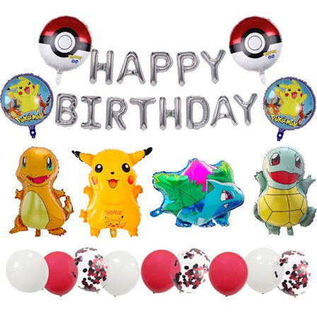 Pikachu#A Fest Dekoration Ballonsæt Konfetti Balloner Dekorationer Sæt og Banner Baggrund Baggrund til Festindretning
