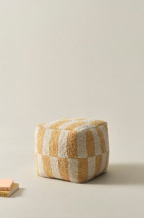 Jotex - Poef 40x40 Cm Wit/geel Wit/geel - MINDEN - Koop Poefs bij Jotex