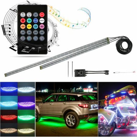 4 st LED-Neon Undercar Glow Light Underglow Dekorativa Atmosfärsljusremsor Kit, 5050 SMD Underbody System Wa