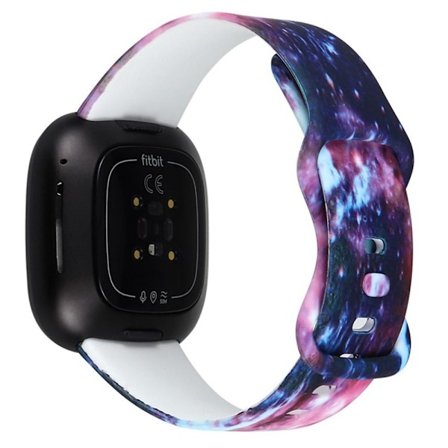 Fitbit Sense 2 / Versa 4 klockarmband i silikon med coolt mönster - Drömlik Lila Nebulosa