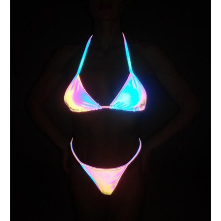 Tvådelad bikini med hög midja, lysande baddräkt halterneck bikini XL