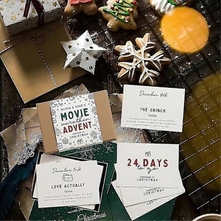 Til julekalenderkort 24 dages lykønskningskort til minde