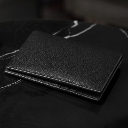 Porte-cartes en cuir noir anti-RFID Luigi pour hommes - Portefeuilles anti-RFID