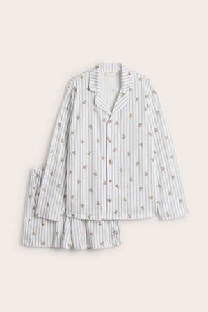 Newbie | Newbie Womanin kuviollinen pyjama | Luonnonvalkoinen