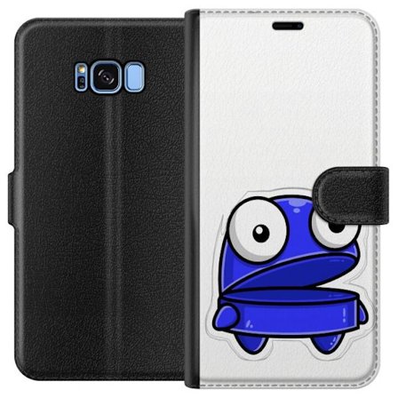 Kompatibel Tegnebogsetui til Samsung Samsung Galaxy S8 Blå tegneseriefigur med åbent udtryk og store øjne i sjov illustration