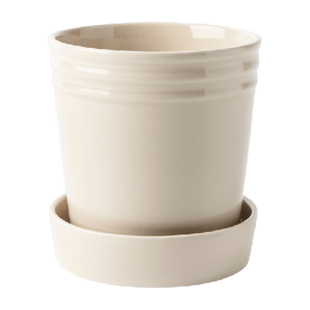 Åhléns Home Kruka med fat ALVE 13 cm Dekoration Beige ONESIZE