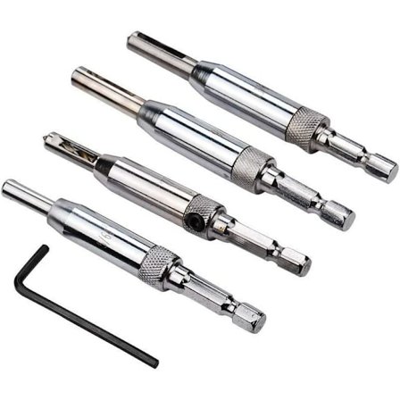 Sats med 4 gångjärnsborrar OPP-påse Hex-bit Positioneringsborrset för hemmet