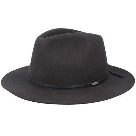 Brixton - Negro fedora Sombrero - Wesley Packable Washed Black Xl Fedora @ Hatstore