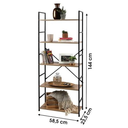 Reol - URBAN LIVING - Colorado - 5 Niveauer - Træ og Metal - Industrielt Design