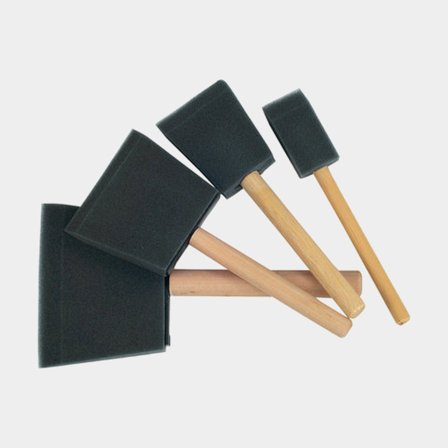 Pincel de espuma, cabo de madeira, 25 mm