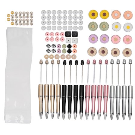 Helmillä koristeltavat värikkäät kynät, erilaiset välikoristehelmet, DIY-ketjukynät toimistoon, kouluun ja askarteluun