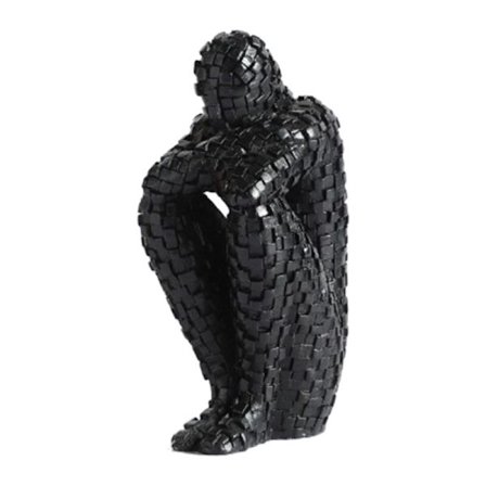 Dekoration Mosaik Karakter Resin Skulptur Person Dekoration Personlighed Vinskab Dekoration Sort