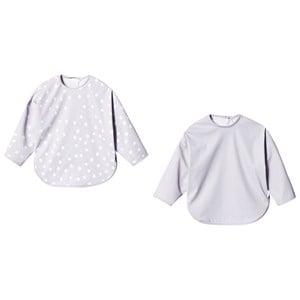 Buddy & Hope 2-Pack Gray Polka Dots Sleeved Bib One Size - Baby feeding - One size - Grey