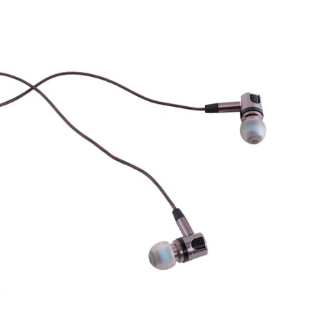 Universal In-Ear Avtakbar Design Stereo Musikk Øretelefoner med Mikrofon for Smartphone Gun-Gray